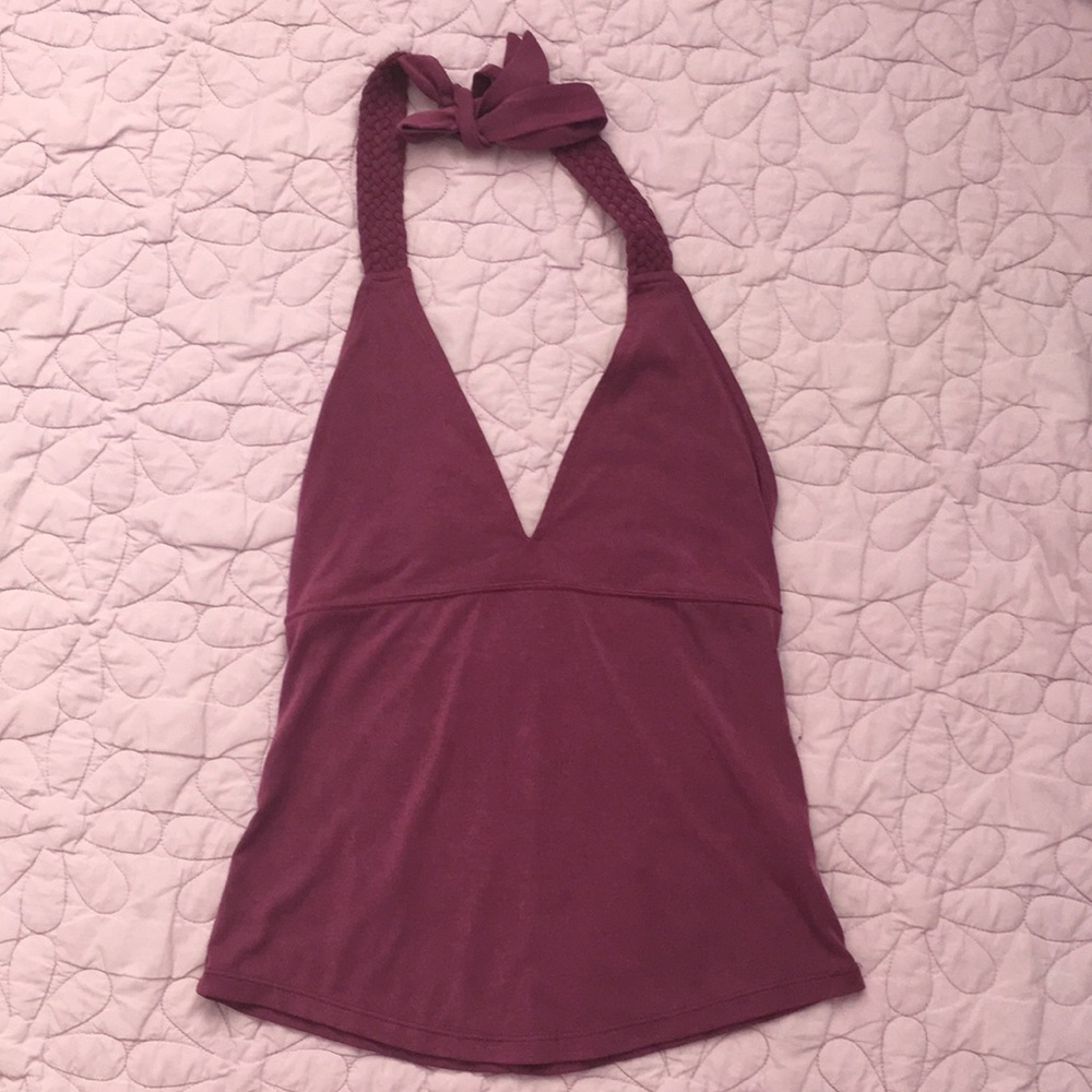 ⭐️Free People Plum Halter Too with Braided Detail